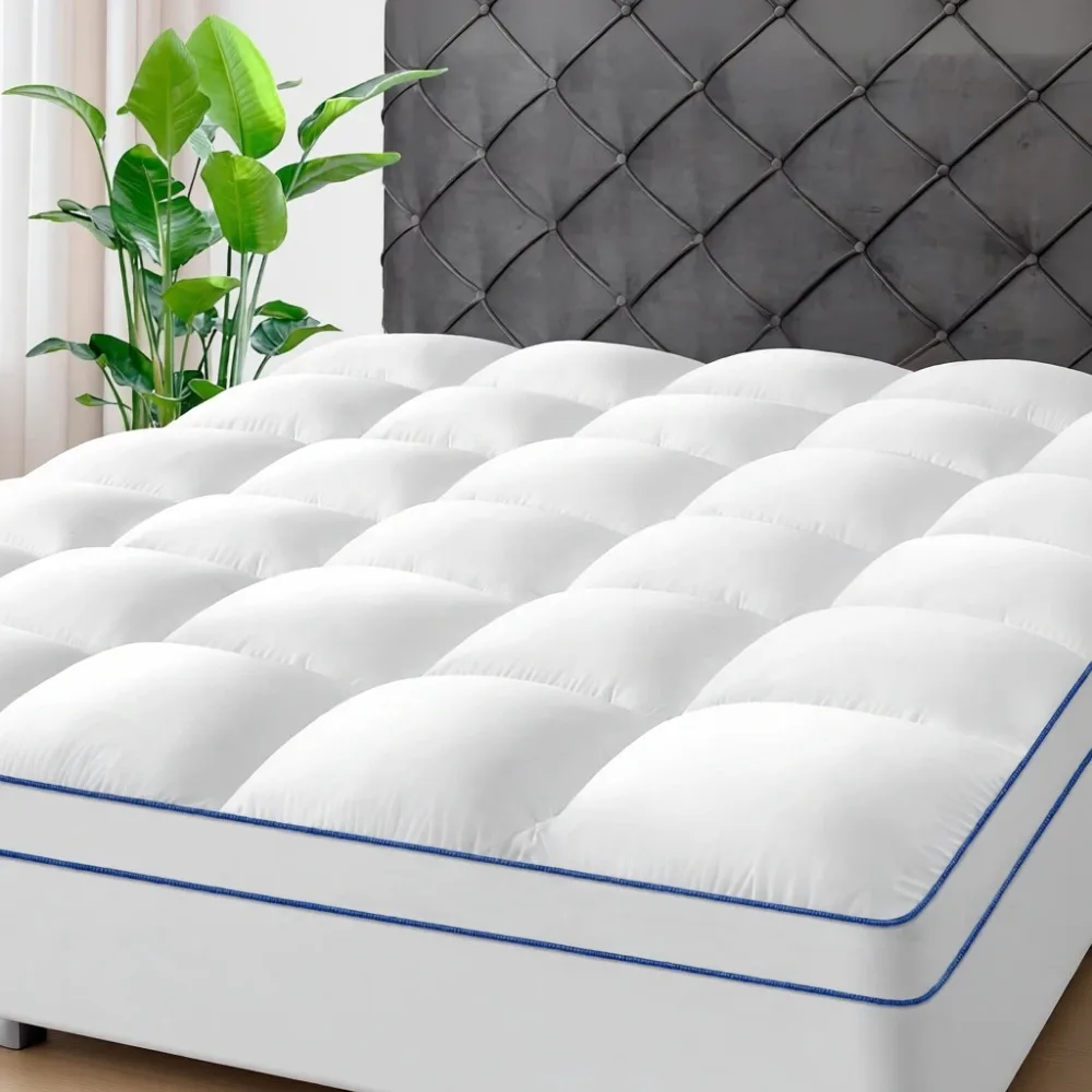 

Очень толстый наматрасник с наполнителем из искусственного пуха, плюшевый, с глубоким карманом, белый