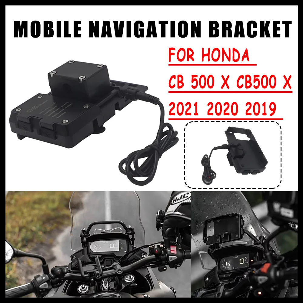 

Для Honda CB 500 X CB500 X 2021 2020 2019 мотоциклетное USB-зарядное крепление 12 мм, новинка для HONDA CB500X, навигационный кронштейн для мобильного телефона