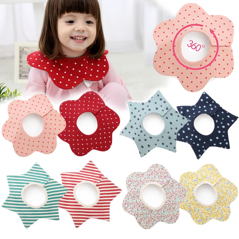 4 Layers Cotton Baby Waterproof Bibs Infants Floral Print Feeding Saliva Towel Newborn Toddler Soft Burp Cloth For Cute Kid Bib