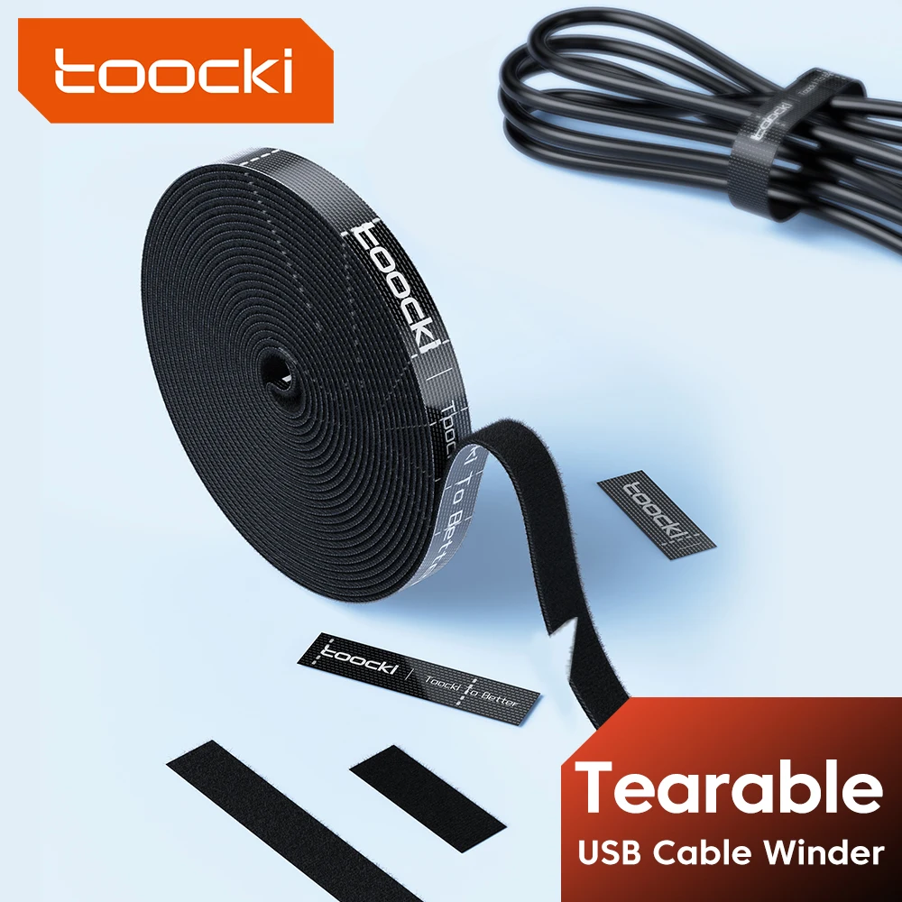 Toocki Tearable Cable Organizer USB Cable Winder Management Mouse Wire Earphone Cord Cable Protector For Xiaomi Poco Cables 5M