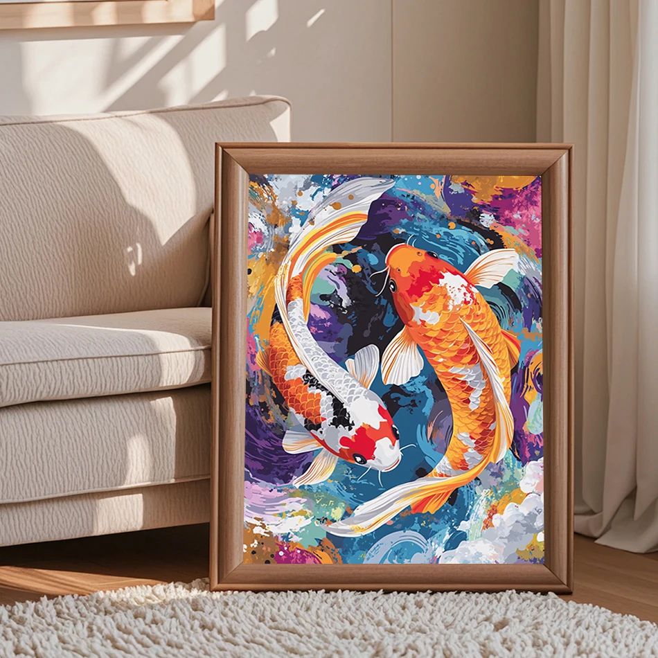 GATYZTORY Malen nach Zahlen für Erwachsene, Tierzeichnung auf Leinwand, Acryl-Wandkunst, Malen nach Zahlen, dekorative Gemälde, DIY-Set