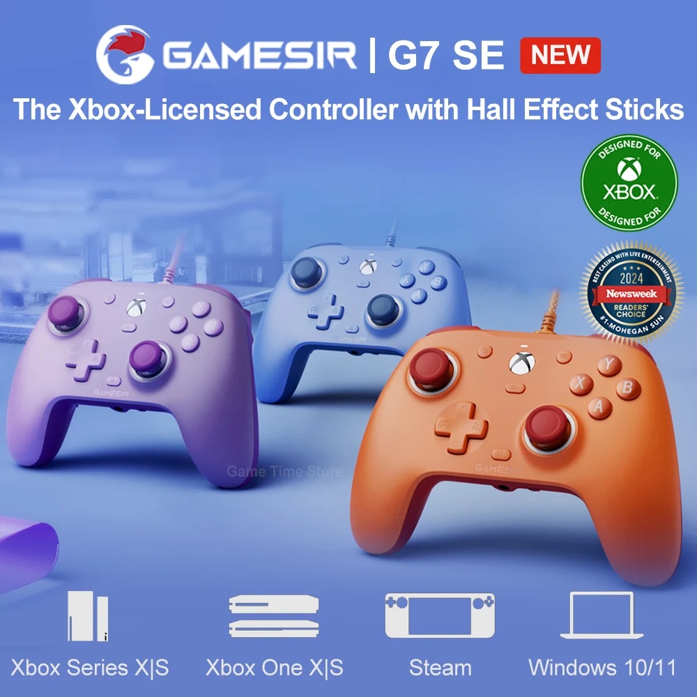 GameSir G7 SE Wired Controller for Xbox Series S X, Xbox One PC with Hall Effect Availiable in Blue Orange Purple New Color Ways