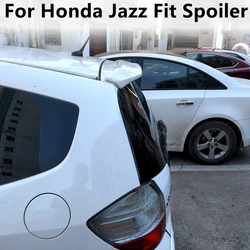 For Honda Jazz Fit Spoiler 2008 - 2013 High Quality ABS Material Car Rear Wing Primer Color Rear Spoiler