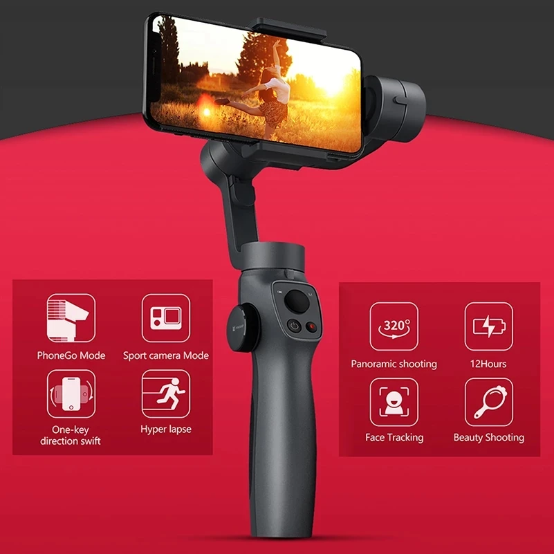 Anjielosmart-ポータブル3軸ジンバルスタビライザー,gopro 7 6 5 sjcam eken yiアクションカメラ/スマートフォンスマートフォン用