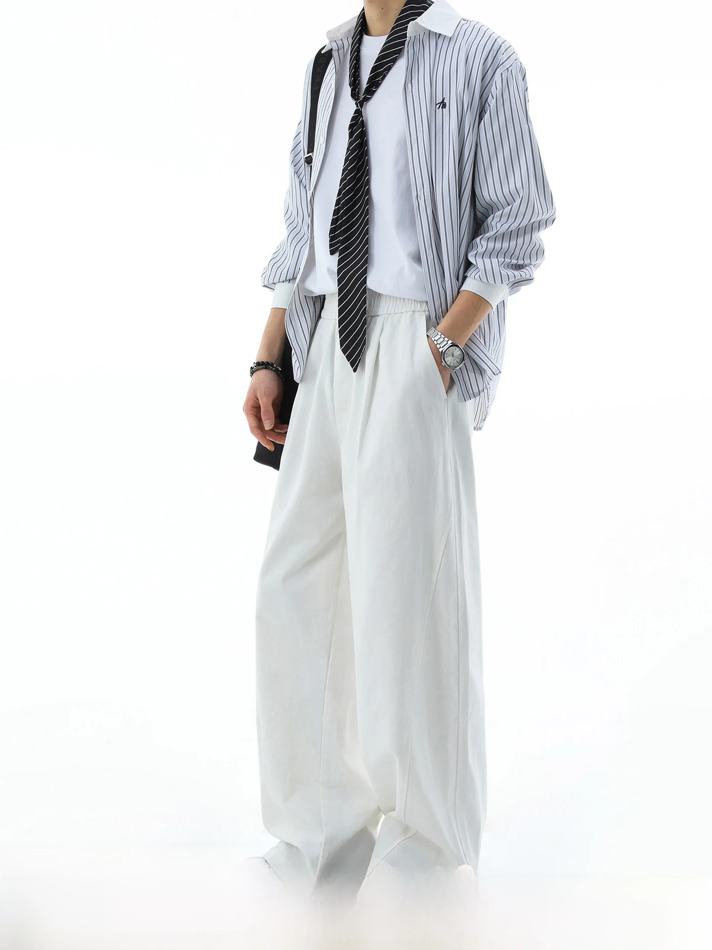 American Style White Casual Pants Men's Summer Straight Leg Workwear Trousers Dream Made New 2026 Men's Cotton Breathable Sum...