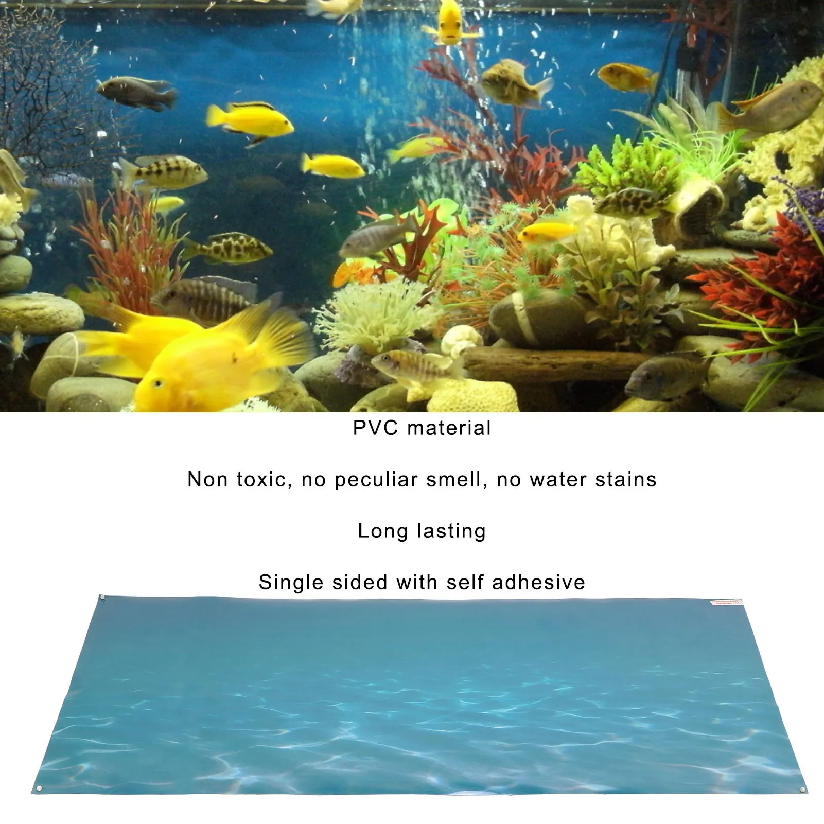 Fish  Background Sticker PVC Self Adhesive 3D Sea Pattern Aquarium Poster Decoration Fish  Decorative Picture