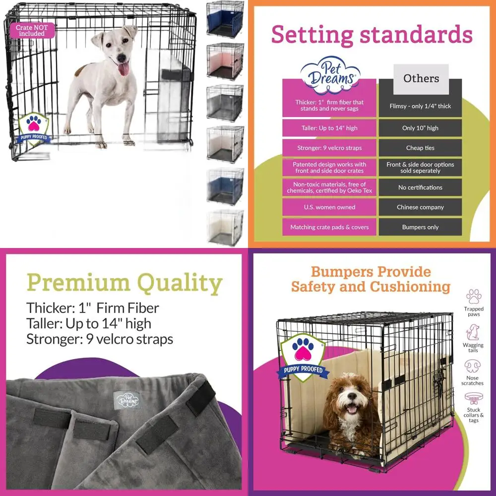 

Подстилка для клетки для больших собак и защита хвоста для клеток 18-48 дюймов - серая, очень большая, 48 дюймов