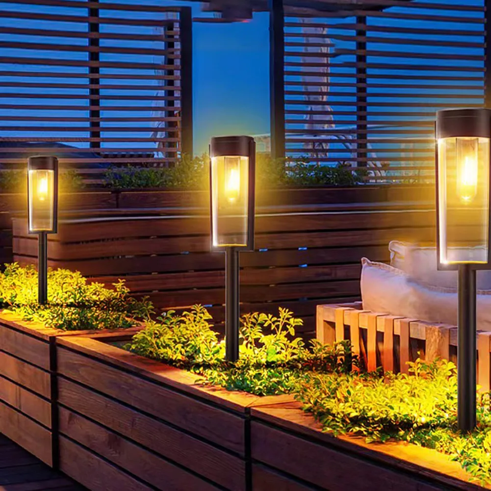 Lampada da giardino da 6 pezzi con batteria ricaricabile da 1200mAh IP65 impermeabile per la decorazione del portico del paesaggio del cortile del giardino