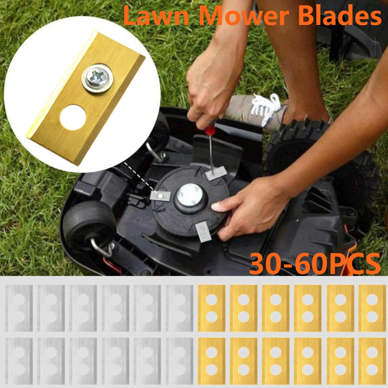 60-30PCS Grass Trimmer Blades Lawn Mower Replacement Trimmer Cutter for Mammotion Luba Lawn Mower Garden Robotic Lawnmower Tool