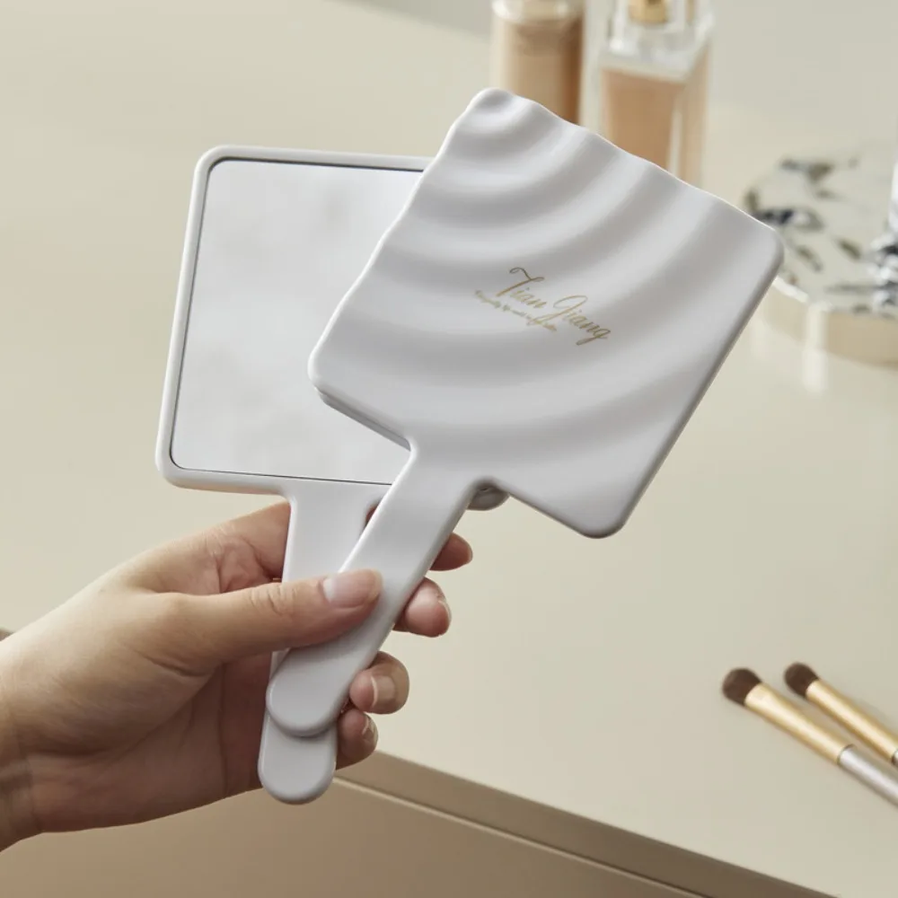 New Small Makeup Mirror Handheld Electroplated Square Mirror HD Beauty Cosmetic Mirror Women