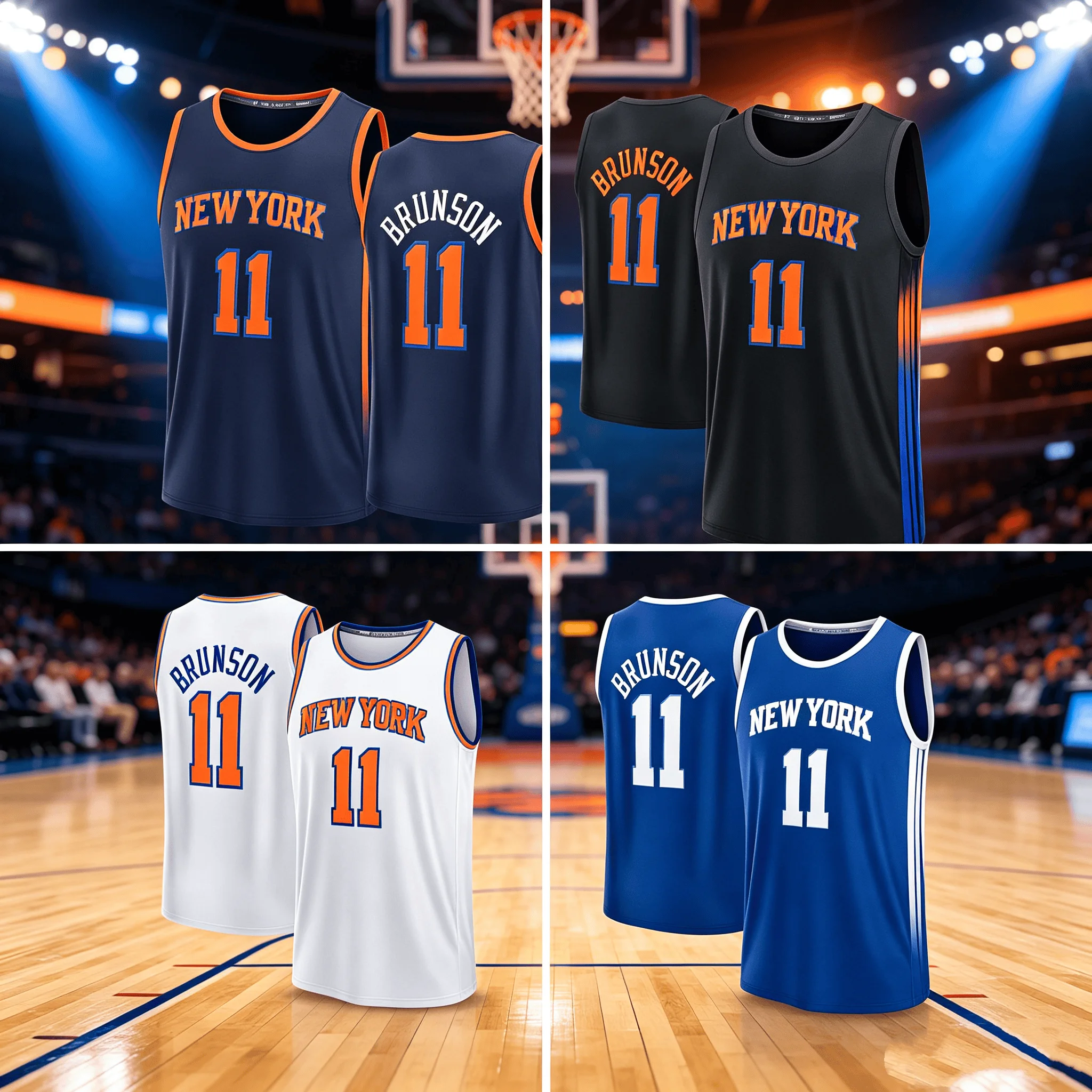 26-27 New York OG Anunoby Fanatics Blue Fast Break Replica Player Jersey Summer Men Women Breathable Quick-drying Vest Jersey