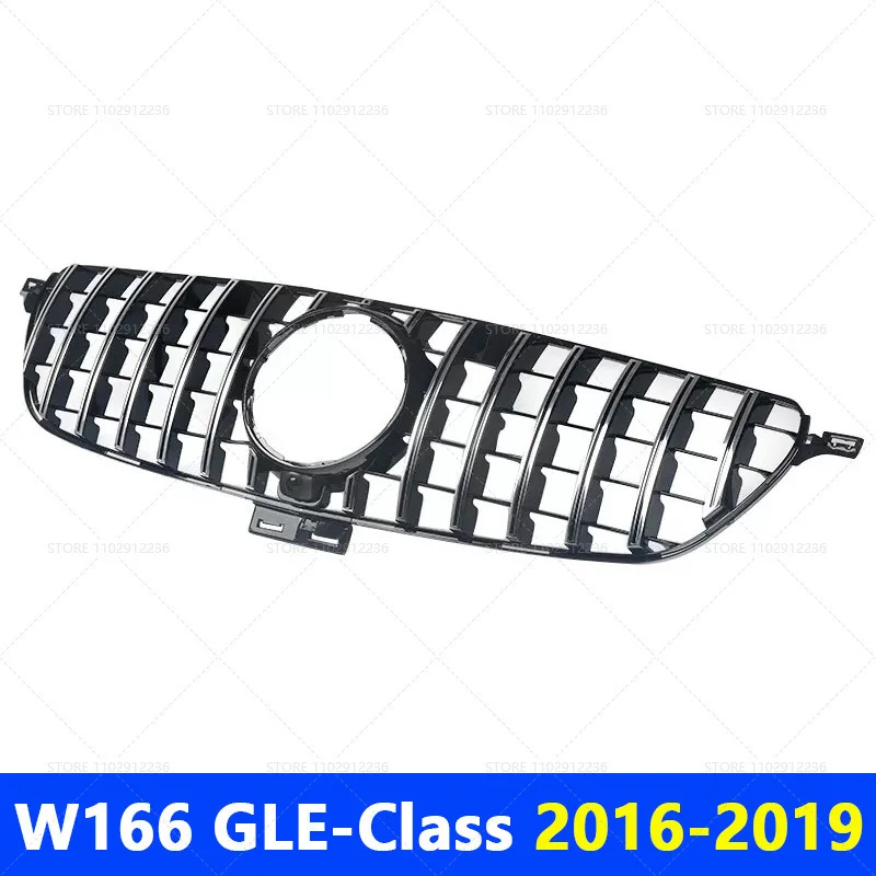 for 2016-2019 W166 GLE-Class Mercedes Benz GLE300 GLE320 GLE350 GLE400 GLE500 GT Style Upper Bumper Hood Mesh Front Grill Grille