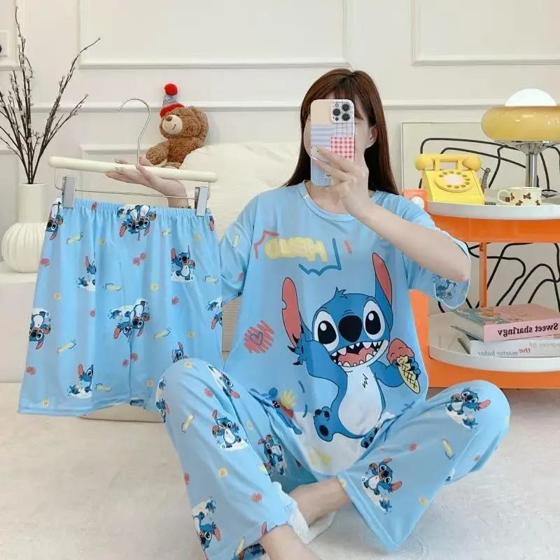 Women's New Three Piece Pajama Home Outfit Sweet Pajama Cartoon Casual Women's Fashionable and Comfortable Home Outfit Pajamaset