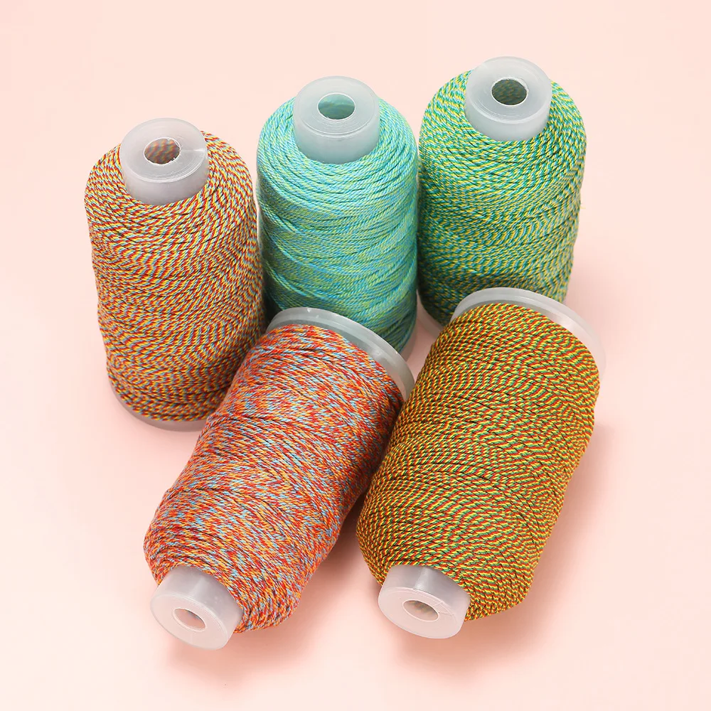 10m/Pcs 1.2mm Cotton Thread Stationery Hand Rubbed Colored Woven Non Elastic Cotton Thread, DIY Jewelry Accessories Wholesale