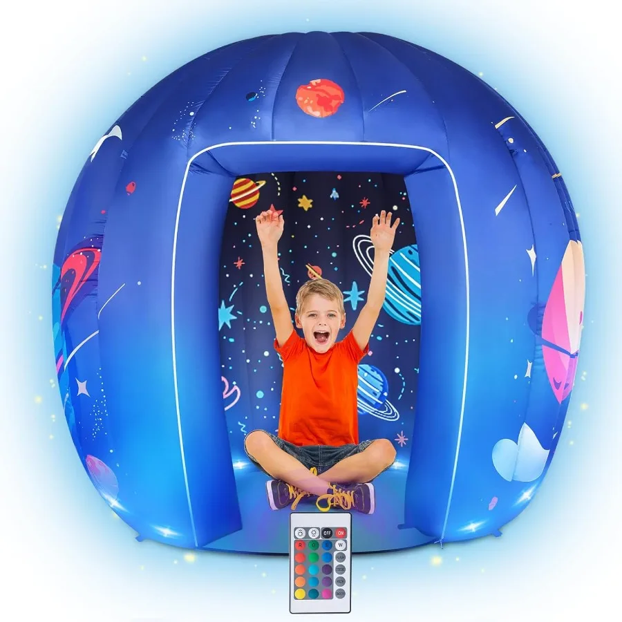 

Astronaut Galaxy Inflatable Light Up Sensory Tent for Adults Indoor Play Home School Classroom Party Autism ADHD Calm Corner So