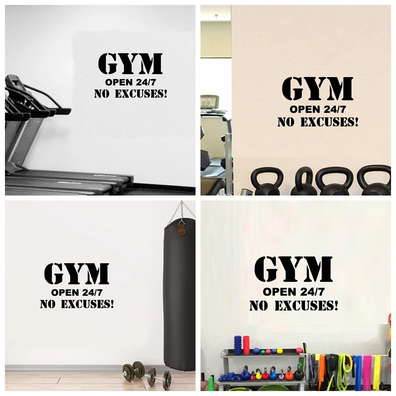 

1 pc gym open welcome Wall Stickers Modern Fashion Wall Sticker Pvc Wall Decals Home Nature for fitness Drop Shipping