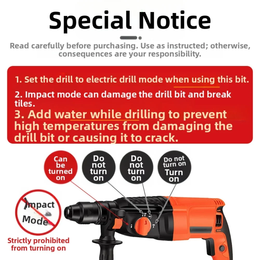Triangle Diamond Drill Bit Set 5 Pieces for Precise Holes in Bathroom Tiles Stone and Wood with Secure Flat Handle Design