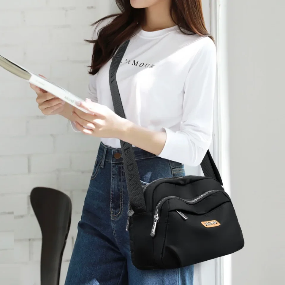 High Quality Nylon Women\'s Shoulder Bags Solid Color Design Crossbody Bags And Purse Ladies Casual Travel Messenger Commuter Sac