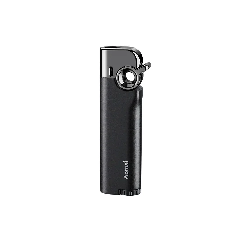 

Metal body, windproof inflatable lighter, new swing arm straight blue lighter, compact and portable, simple and high-end