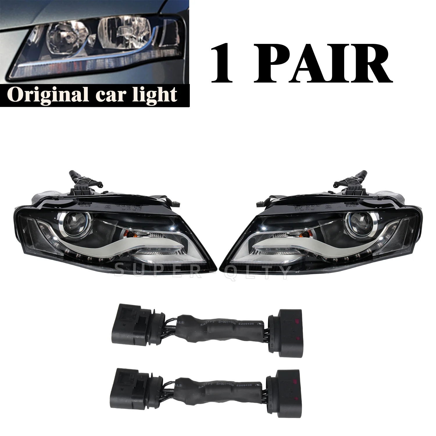 Audi A4 B8 2008-2012 LEDヘッドライト アセンブリ 2個