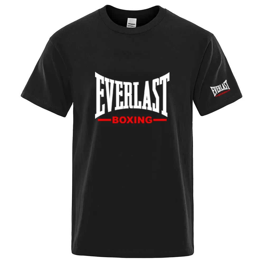Camiseta Gráfica EVERLAST Boxing para Hombre, Cuello Redondo, Manga Corta, Negra, Estilo Casual, Deportivo, Urbano, Y2K, Verano 2026