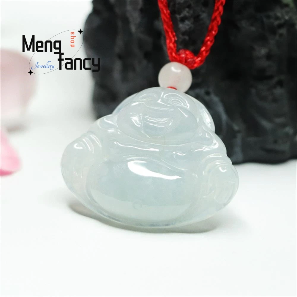 Natural Myanmar Jadeite Exquisite Elegant Simple High-grade Pendant Maitreya Buddha Jade Buddhist Amulets Luxury Fashion Jewelry