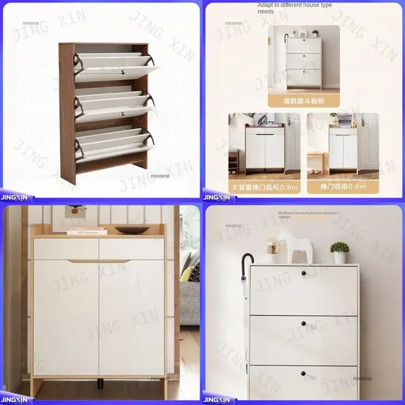 Custom for Japan Style Narrow Shoe Cabinet Tipping Bucket Design Storage Organizer Shelf for Living Room Entryway Furniture