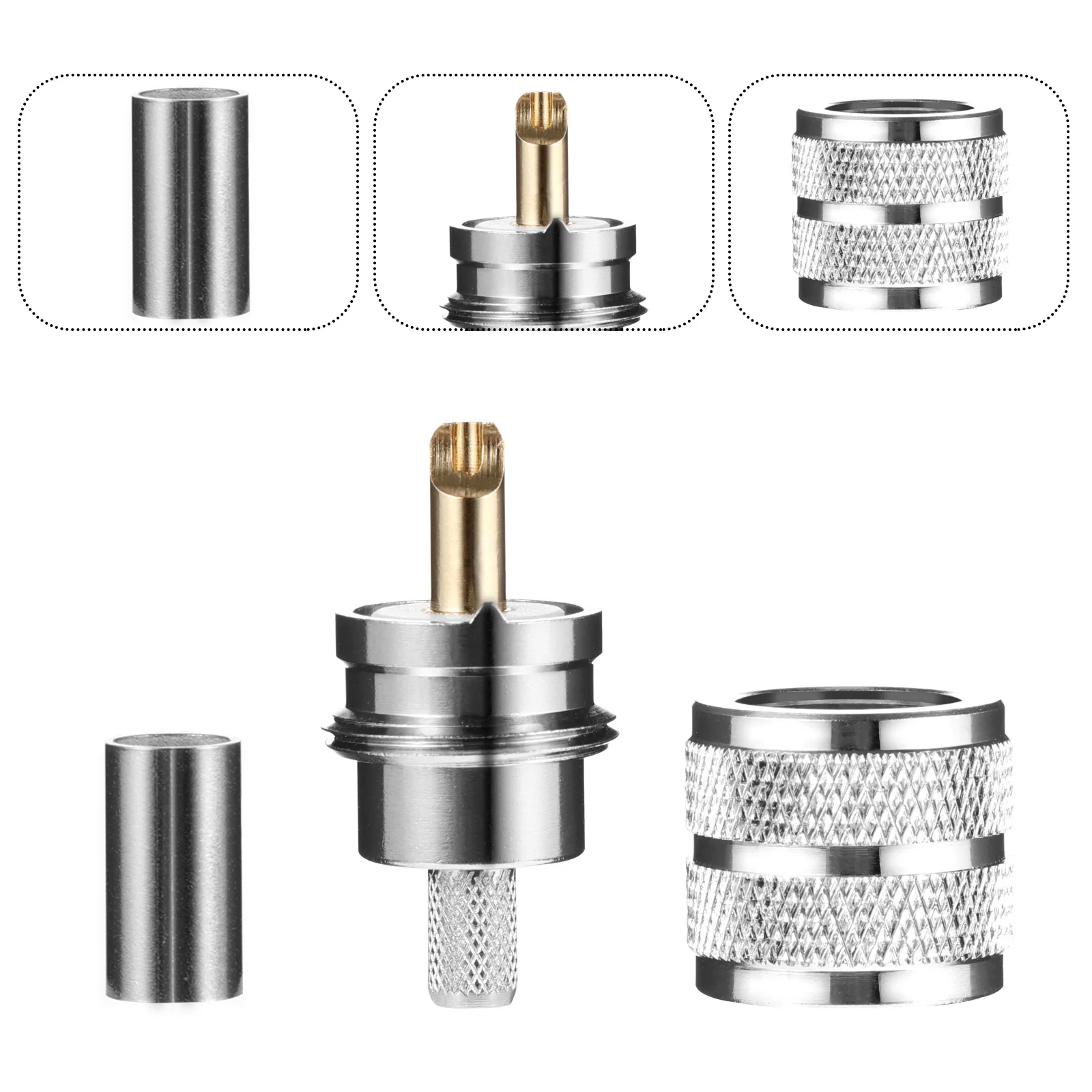 

2pcs Connector Solder Plug Coaxial Cable Reducer Rg58 Male Durable High Temperature Ideal Building Repairing Amplifier
