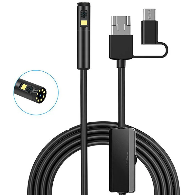 

Mini Dual 5.5mm Lens Endoscope Camera 3in1 Micro USB Type C Camara Endoscopica Para Movil IP68 High Definition Endoskop Kamera