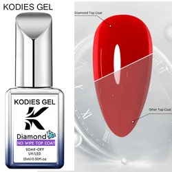 KODIES GEL Upgrade Diamond Top Coat Gel Nail Polish 15ML Longer Super Shine Glass Finish UV Gel Varnish Semi Permanent Manicure