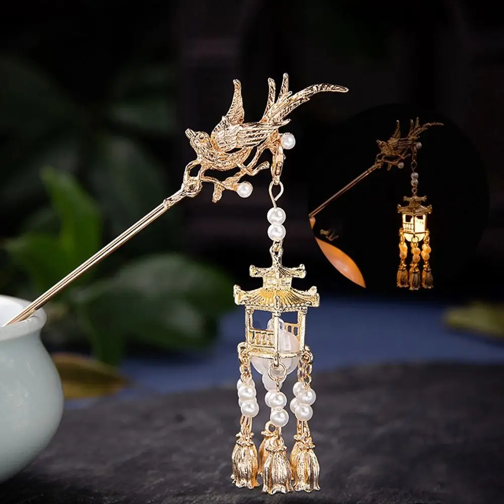 

Pendant Lamp Lantern Glow Hairpin Flower Ancient Style Hairpin Hanfu Hair Sticks Girl Hair Accessories Chinese Style Headwear