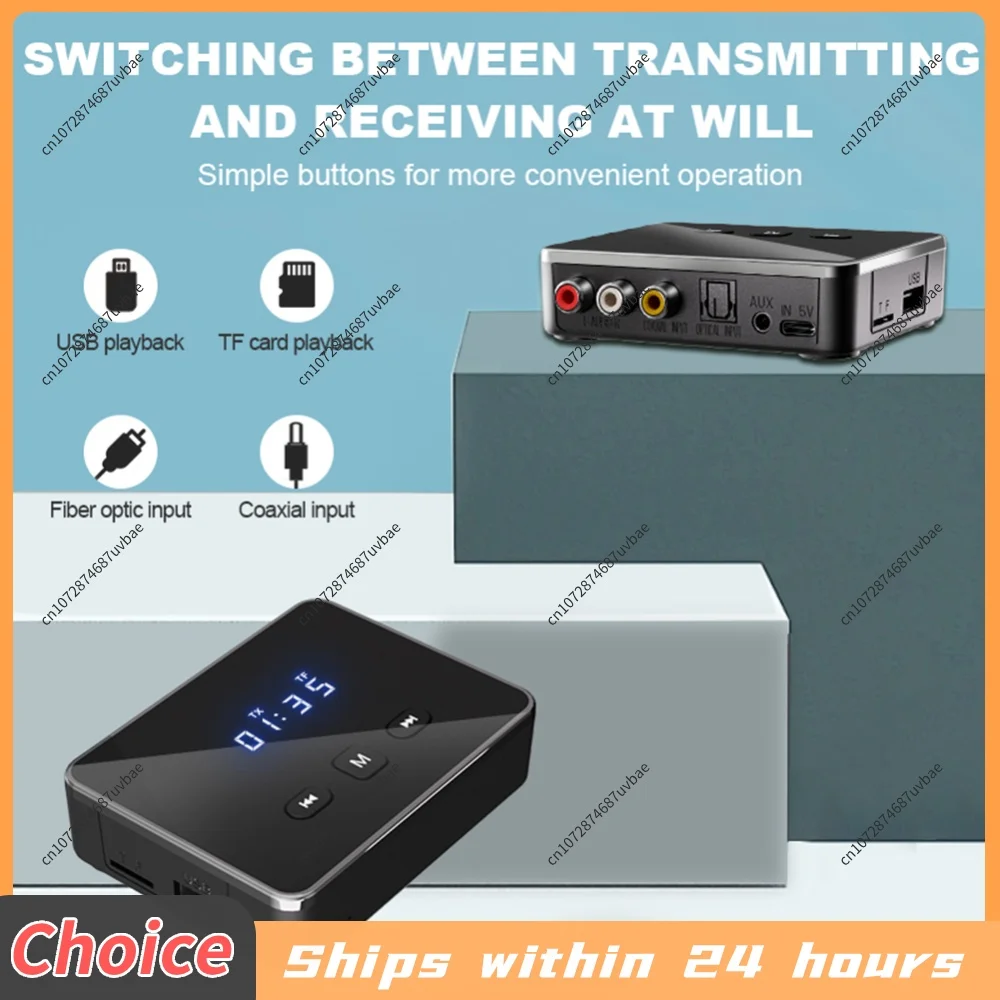 Bluetooth 5.4 Receiver Transmitter with RCA 3.5mm AUX Jack Display Optical Coaxial BT Audio Adapter For TV/Car/Speaker/Computer - view 3