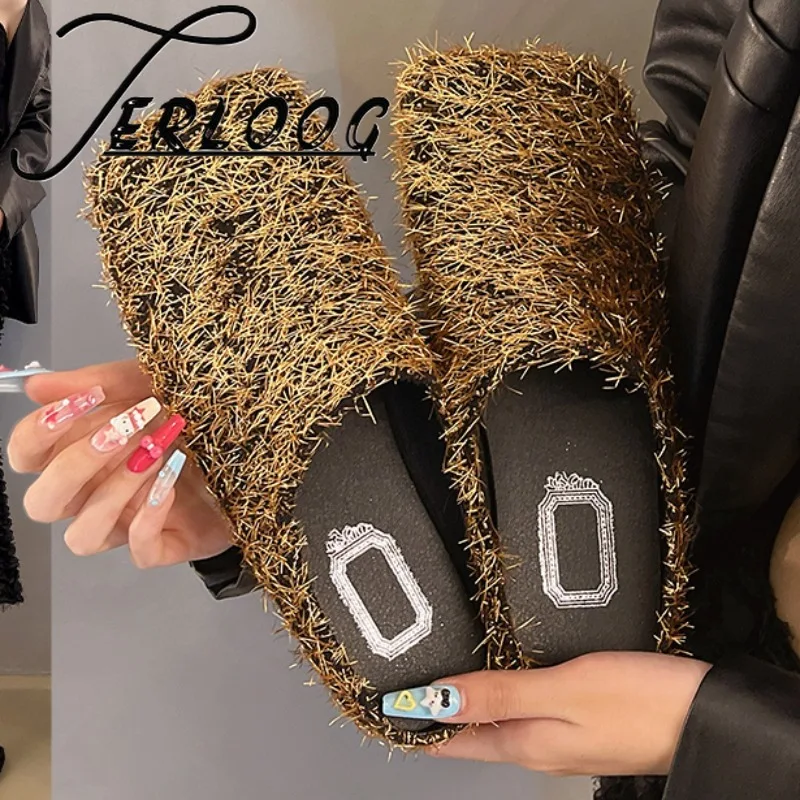 

Flats Women Mules Shoes New Summer Slippers Square Toe Casual Sandals 2025 Trend Slingback Woman Party Shoes Zapatillas De Mujer