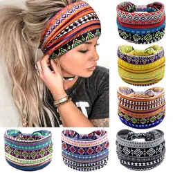 Wide Headbands For Women Knotted No Slip Head Bands Soft Turban Headband Hair Accessories Boho African Head Wraps Yoga Workout