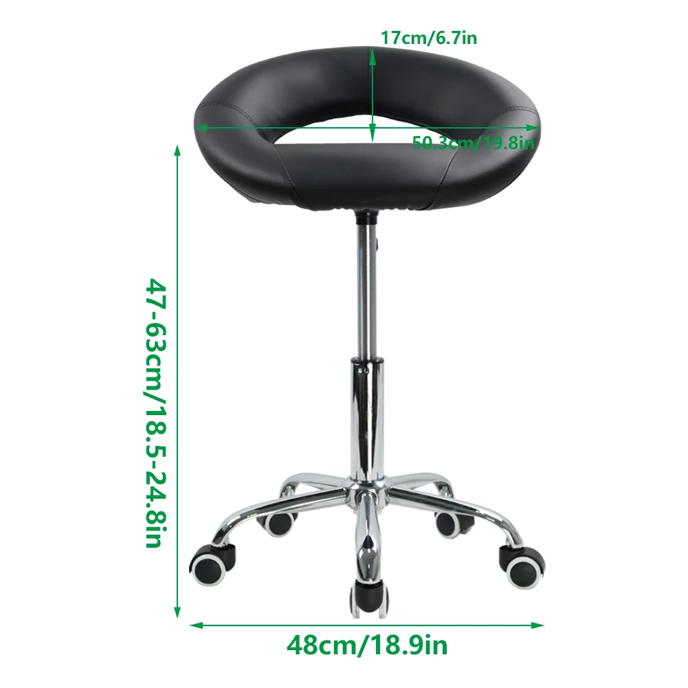 KKTONER Low Back Swivel Rolling Stool Height Adjustable Modern Semi-Circular Seat Office Computer Desk Chair with Wheels