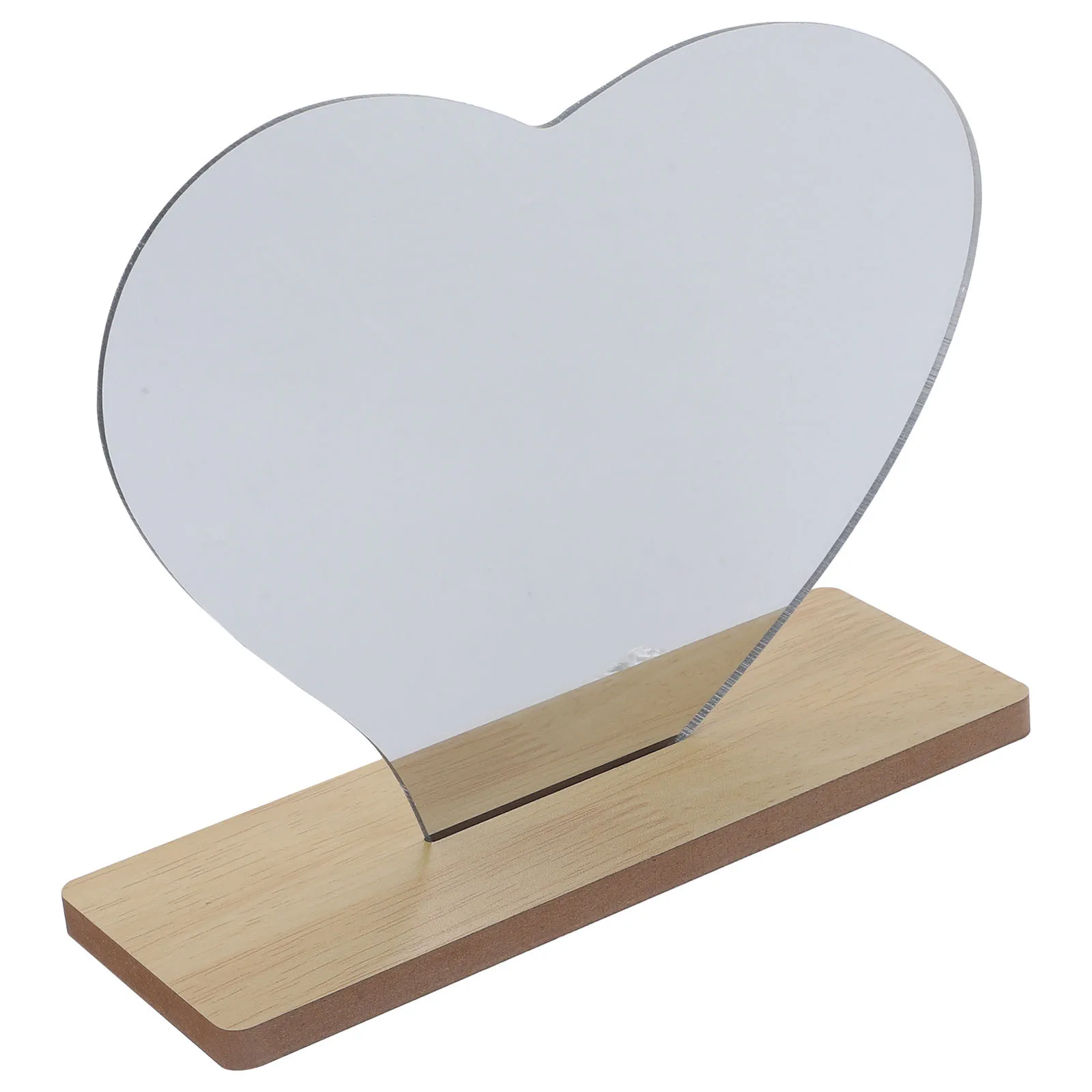 Desktop onregelmatig hart acryl make-upspiegel houten basis stabiele stijlvolle kaptafel spiegel esthetische bureau decor