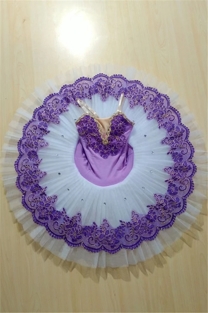Professional Ballet Tutu Girls  Purple  Platter Pancake Tutu Ballerina Party Dress Adult Women Child Kids Ballet Dance Costume