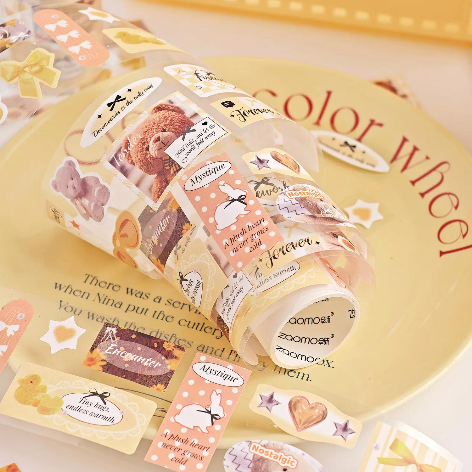 شريط اشي كوري لطيف، سلسلة قصص مخملية، ملصقات مواد زخرفية لحقائب اليد #5