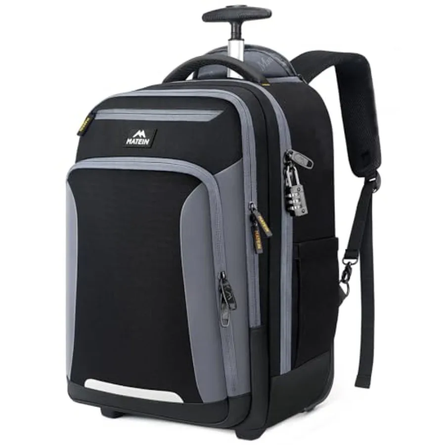 

Rolling Backpack with Wheels, Flight Approved Anti Theft Rolling Bookbag Fits 17" Laptop, Roller Carry On Luggage Wheeled Colle