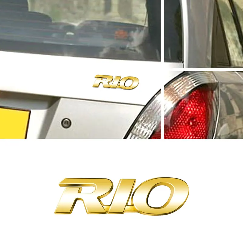 ملصق شعار حرف ريو معدني ثلاثي الأبعاد ، تصميم السيارة ، المصد الخلفي ، شعار الجذع ، K2 ، K3 ، K5 ، KX5 ، GT ، Forte ، Rio ، Optima ، Sorento #3