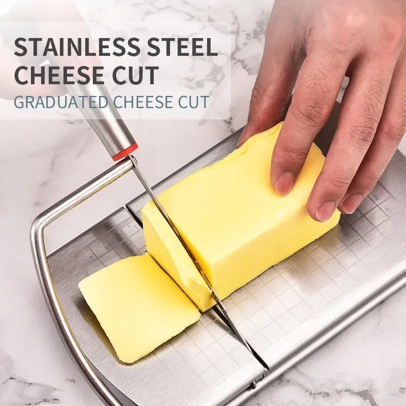 Stainless Steel Cheese Slicer Multifunctional Sausage Cutter Cutting Serving Board For Hard And Semi Hard Cheese Or Butter