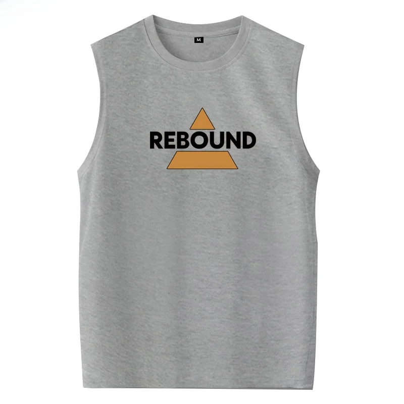Pure Cotton Summer Casual Backless T-Shirt Men's Standard Fit round Neck Sweat Vest Daily Wear Trendy Style Sakamoto Haruki