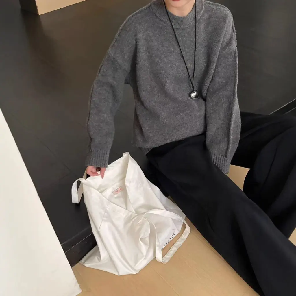 

Women's Loose Thick Warm Pullover Sweater Solid Color Autumn Winter Casual Style Fashion Top