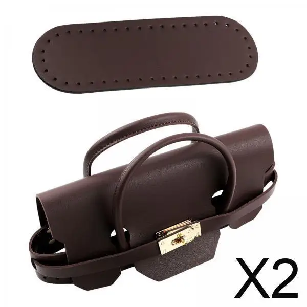 

PU Leather Bag Bottom Base Crochet Handle Lock Flap Cover Handbag Buckle Kit Fashion Sewing Purse Material for DIY Tote Bag