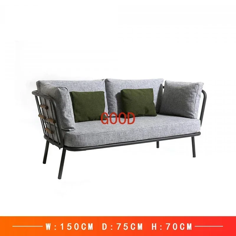فناء في الهواء الطلق أريكة منسوجة ثلاثة مقاعد في الهواء الطلق كرسي الروطان شرفة الروطان الأثاث أريكة في الهواء الطلق مقاوم للماء والحماية من الشمس