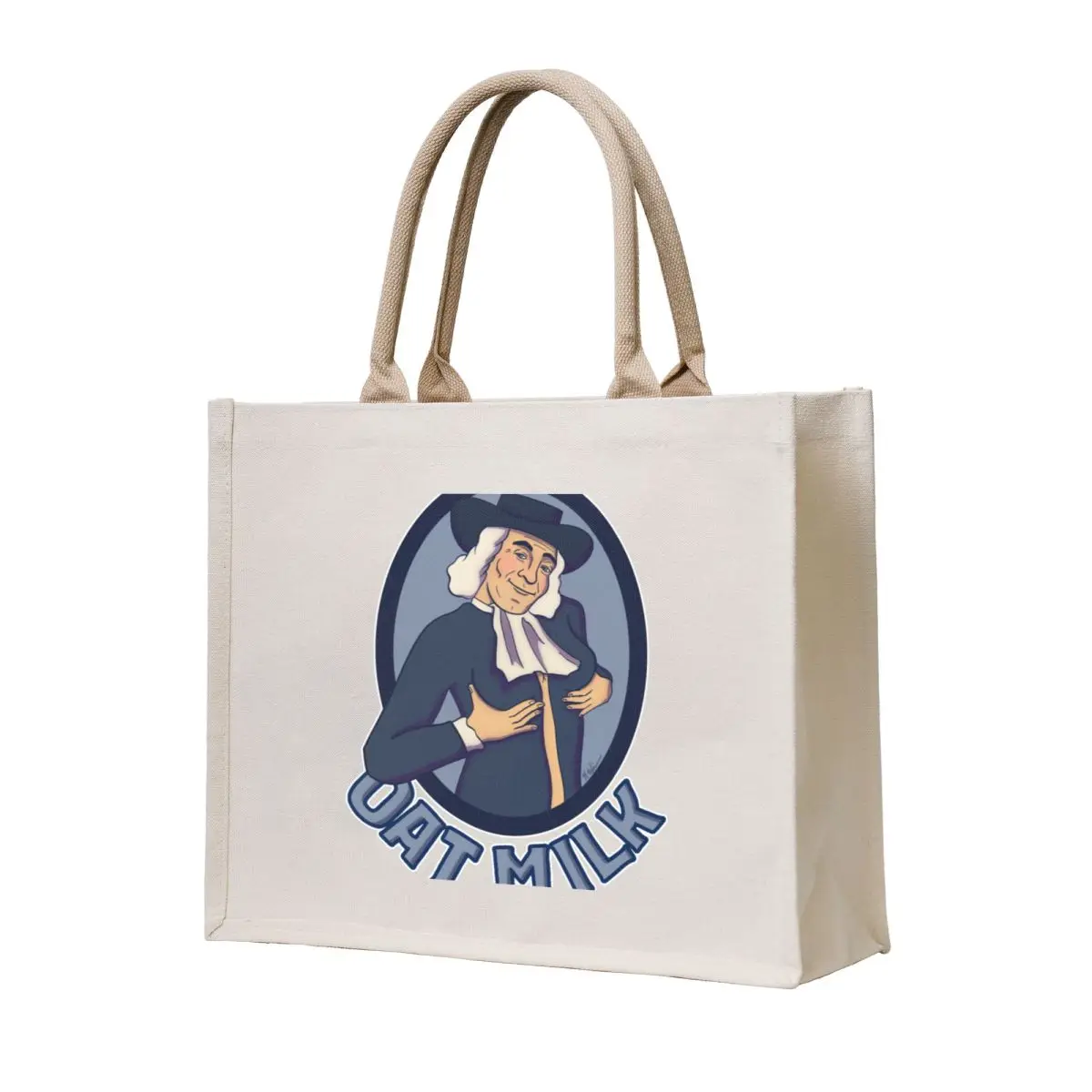 

Sexy Curvy Vegan Oat Dairy Alternative Pilgrim Man Tote Bag bag luxury women handbag shopping bag