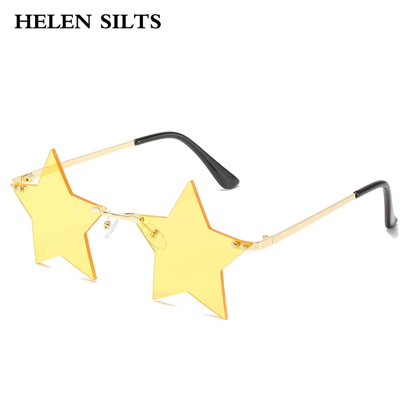 Popular Vintage Metal Five-pointed Star Sunglasses Women For Men Luxury Brand Design Sun Glasses Punk Party Sunglasses UV400