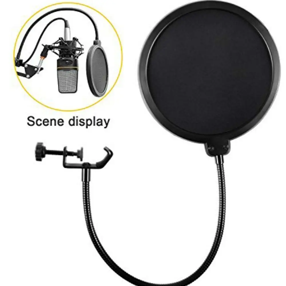 Round Shape Microphone Windshield Voice Isolation Flexible Gooseneck Microphone Pop Filter Noise Reduction Mic Wind Shield view 3