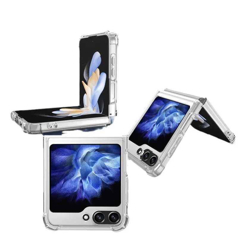 Art Fresh Moon Star Phone Case for Samsung Galaxy Z Flip 3 4 Z Flip 5 6 Z Fold 4 5G PC Soft Anti-fall Back Cover