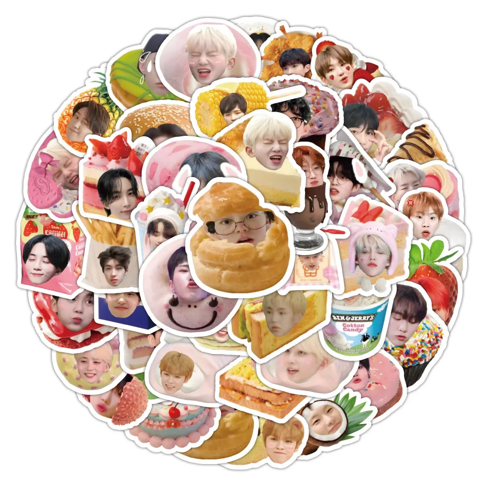 63pcs Cartoon Seven Food Avatar Stickers SVT Member Water Cup Phone Case Deco Stickers